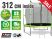 Батут ALPIN INSIDE 3,12 м с защитной сеткой и лестницей