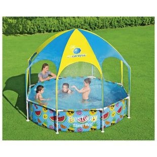 Бассейн каркасный Bestway Steel Pro, с навесом, 244 х 51 см (56432)