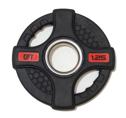 Диск олимпийский обрезиненный черный с двумя хватам Original FitTools 1,25 кг