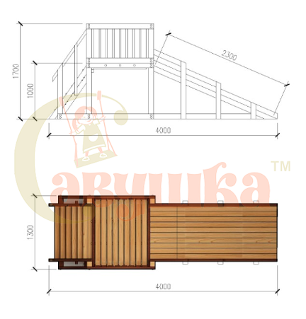 Зимняя горка Савушка Зима Wood-1
