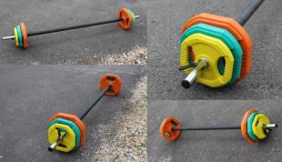 Штанга для аэробики PROFI-FIT 20090, обрезиненные диски (1,25 кг; 2,5 кг; 5 кг) по 2шт