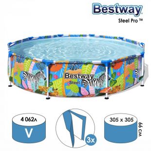 Бассейн каркасный Bestway Steel Pro 305 x 66 см, (56985)