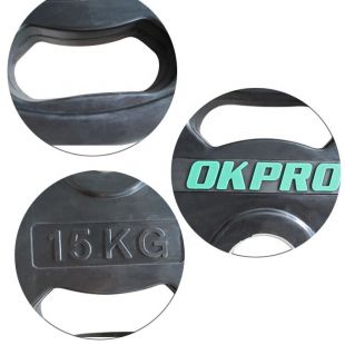 Диск обрезиненный с хватами 10 кг OKPRO OK2009E