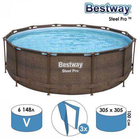 Бассейн каркасный Bestway Steel Pro 305 x 100 см (5617P)