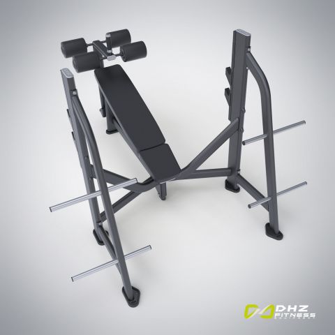 E-7041 Скамья-стойка для жима под углом вниз (Olympic Decline Bench)