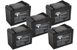 Комплект тяговых гелевых аккумуляторов  RuTrike 6-EVF-45 (60V45A/H C3)