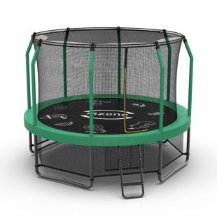 Батут каркасный с защитной сеткой и лестницей MZONE LUX 12 FT (366 см)