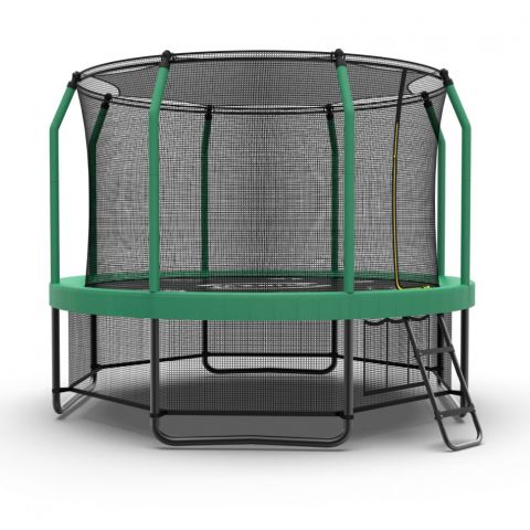 Батут каркасный с защитной сеткой и лестницей MZONE LUX 12 FT (366 см)