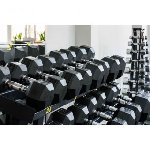 Гантель гексагональная обрезиненная PROFI-FIT 8 кг
