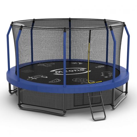 Батут каркасный с защитной сеткой и лестницей MZONE LUX 14 FT (427 см)