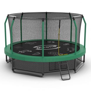 Батут каркасный с защитной сеткой и лестницей MZONE LUX 14 FT (427 см)