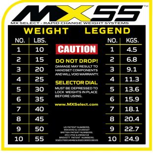 Гантель регулируемая MX Select MX55, вес 4.5-24.9 кг