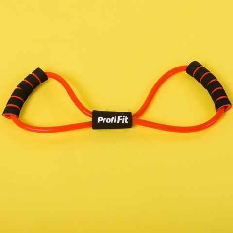 Эспандер трубчатый PROFI-FIT, восьмерка, красный, сопротивление сильное 7,5 кг