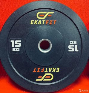Диск бамперный EkatFit 15 кг (черный)