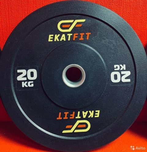 Диск бамперный EkatFit 20 кг (черный)